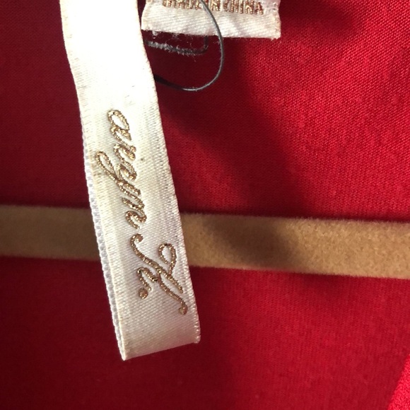 Silk Cowel Neck Red Top - Picture 3 of 4